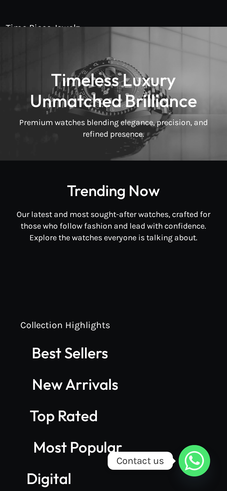 Timepiece Jewelz — Luxury Watch Store — mobile mockup