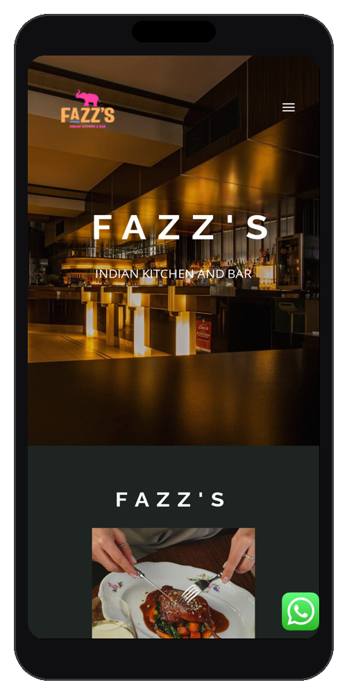 Fazz Indian — Authentic Indian Restaurant — mobile mockup