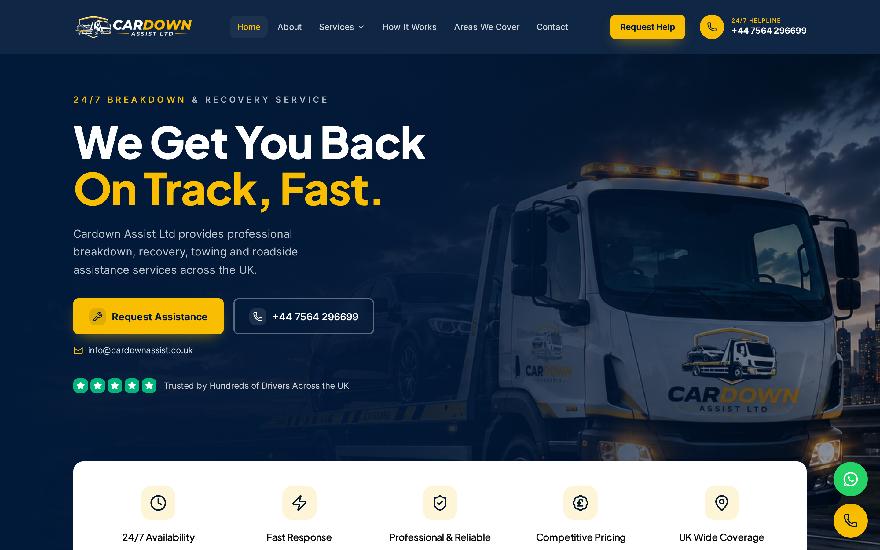 CarDownAssist — UK Roadside Recovery Platform screen 3