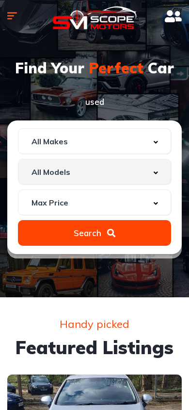 Scope Motors — UK Used Car Dealer — mobile mockup