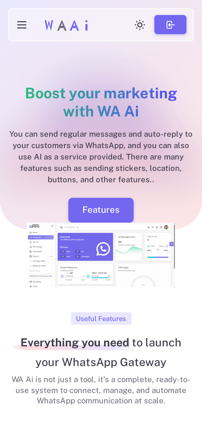 WAAI — AI-Powered SaaS Platform — mobile mockup
