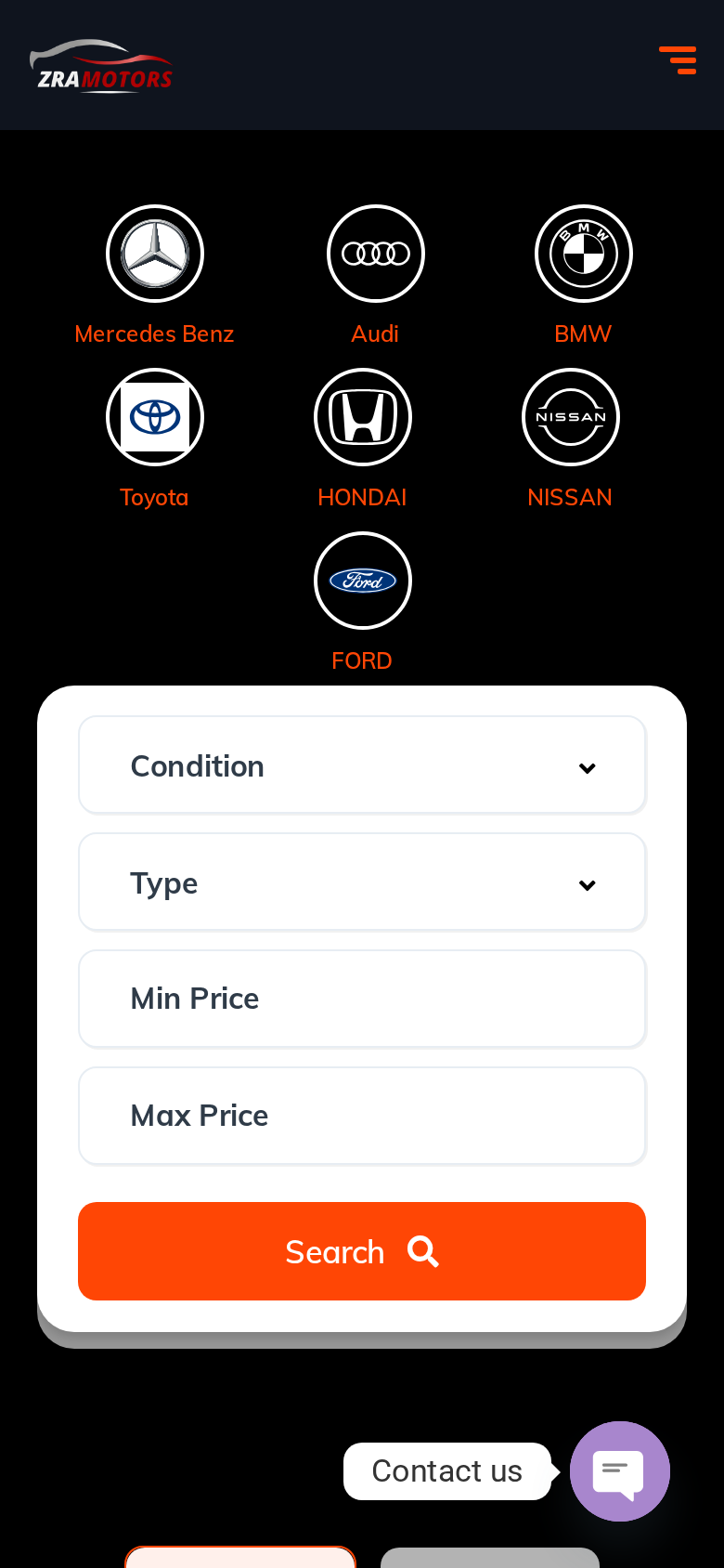 ZRA Motors — UK Auto Dealer — mobile mockup