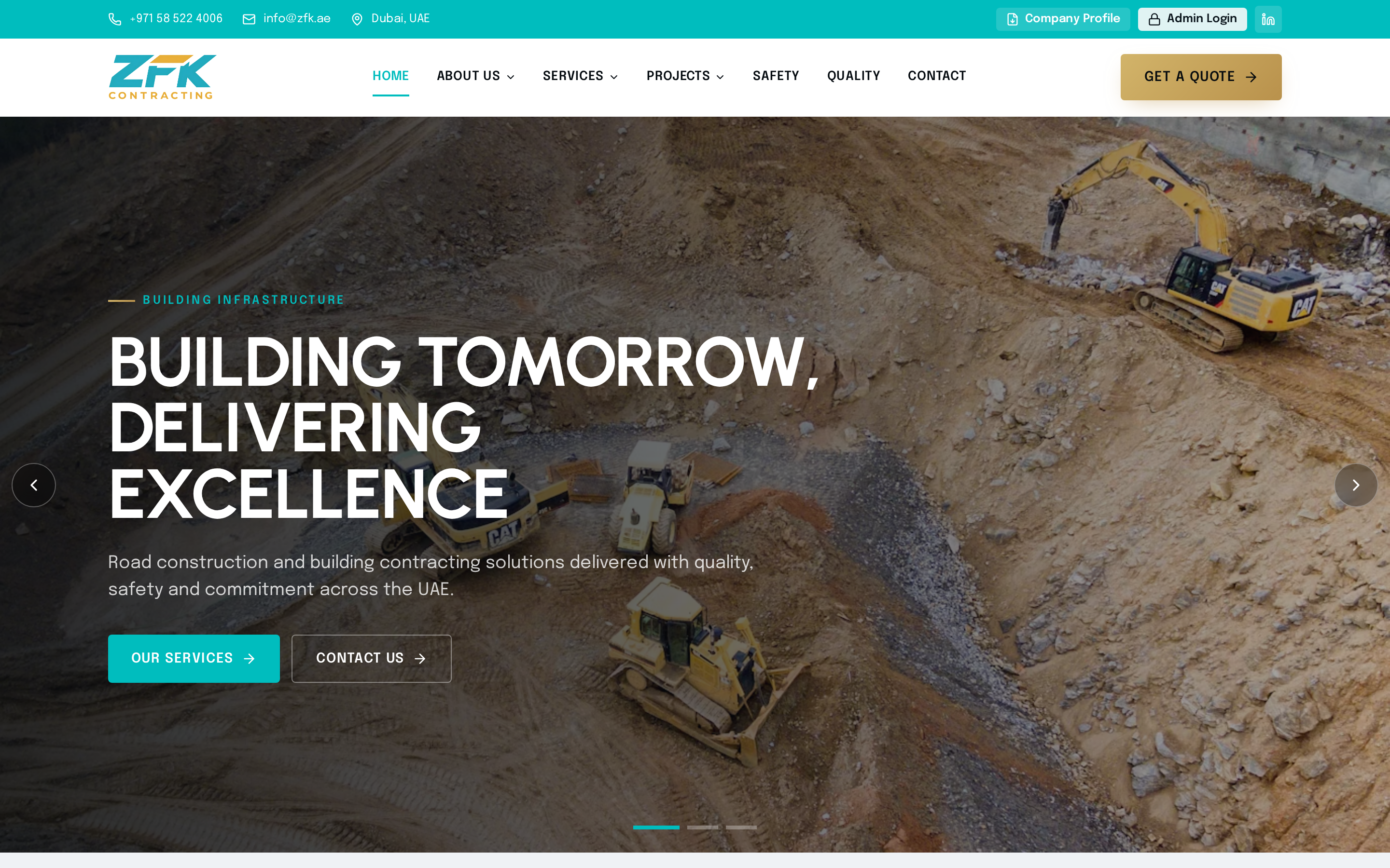 ZFK — UAE Corporate Website screen 3